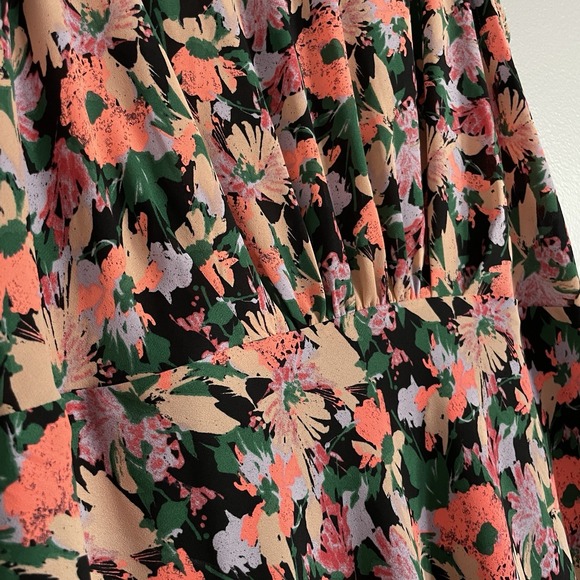 J. Crew Factory Dresses & Skirts - J Crew Merc Ruched Waist Dress Size 6‎ Neon Floral Flounce Sleeveless Fairy Soft